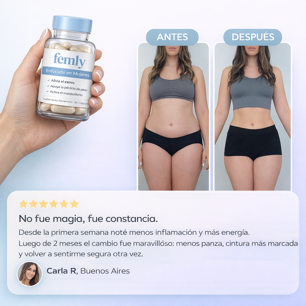 Femly-  Recupera tu cintura y volvé a sentirte cómoda con tu cuerpo en 3 semanas.